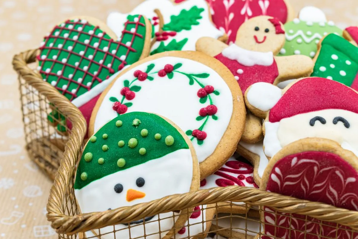 A festive food hamper arranged for Christmas